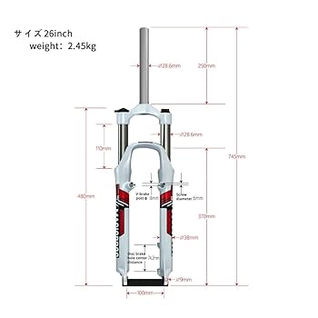 ロックショックvブレーキ対応XC28 サスペンションフォーク Amazon.co.jp: マウンテンバイクのサスペンションフォーク 28.6